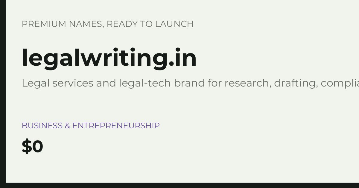 Brand preview for legalwriting.in
