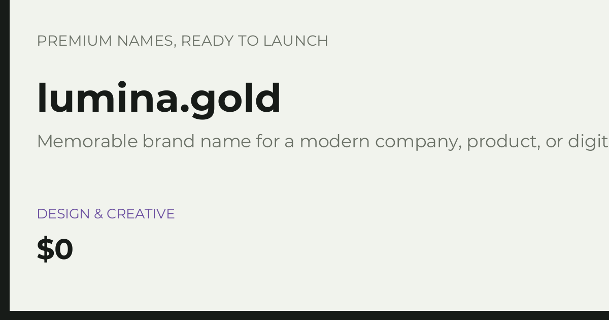 Brand preview for lumina.gold