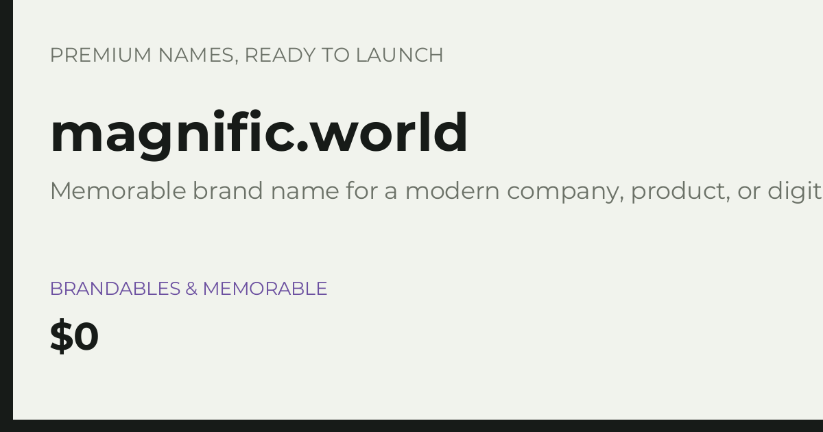 Brand preview for magnific.world