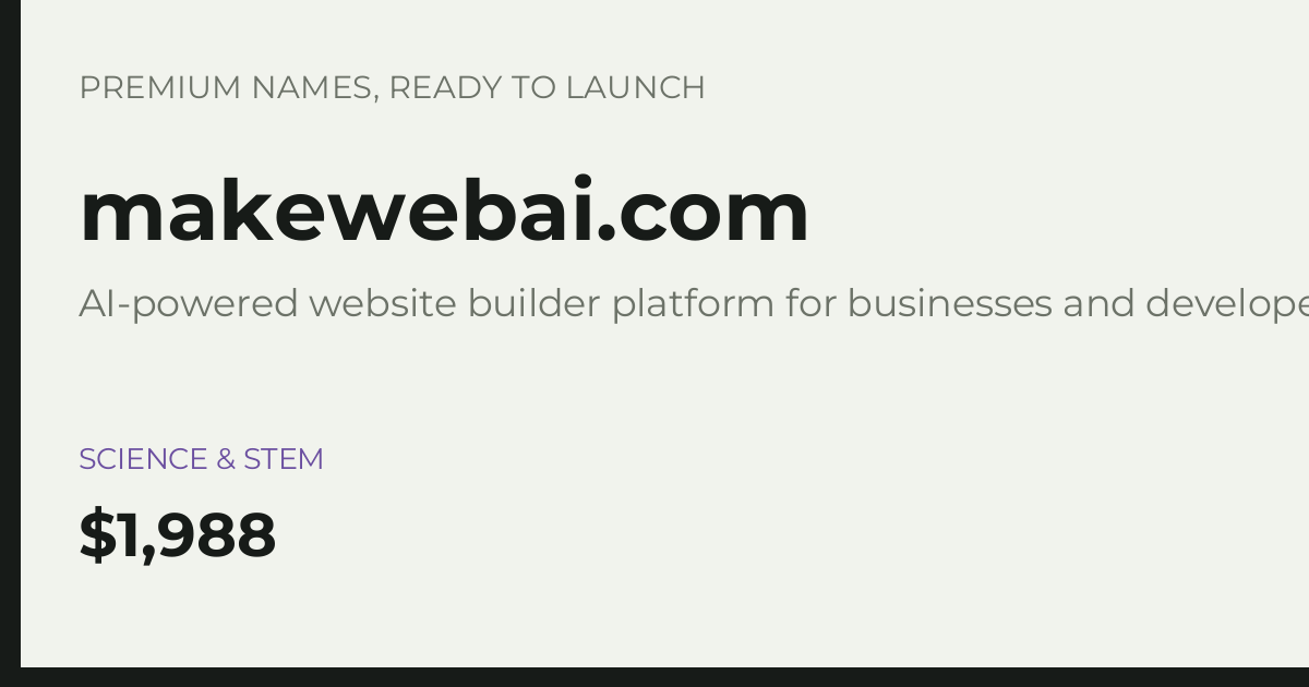 Brand preview for makewebai.com