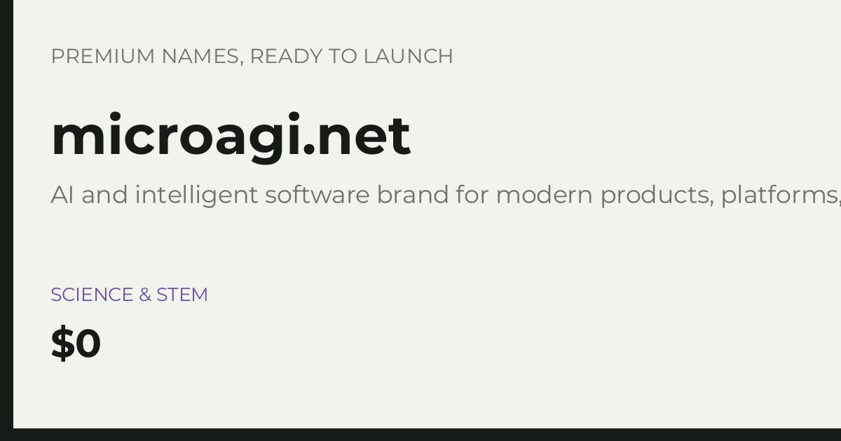 Brand preview for microagi.net