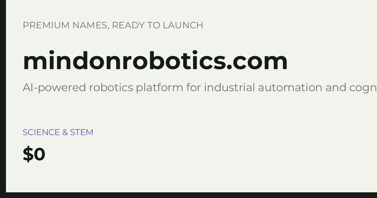 Brand preview for mindonrobotics.com