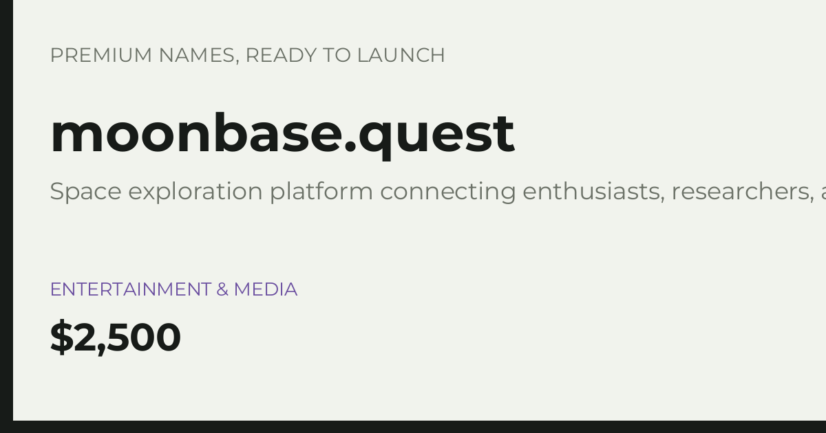 Brand preview for moonbase.quest
