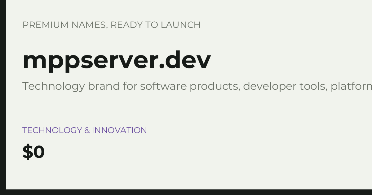 Brand preview for mppserver.dev