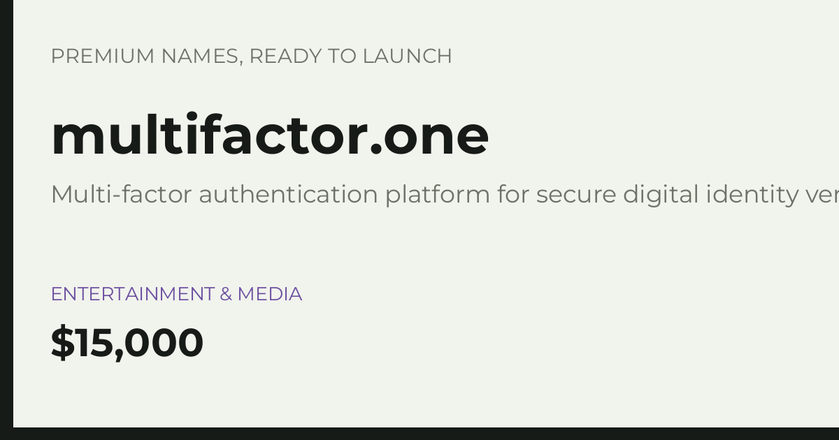 Brand preview for multifactor.one
