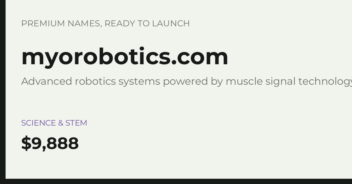 Brand preview for myorobotics.com