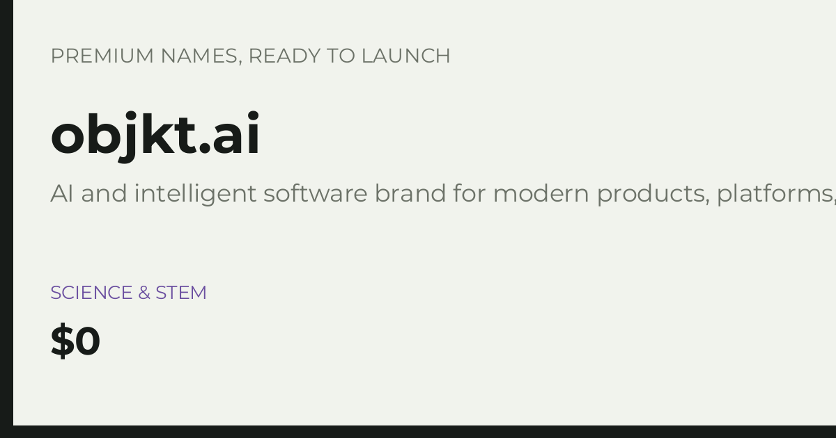 Brand preview for objkt.ai