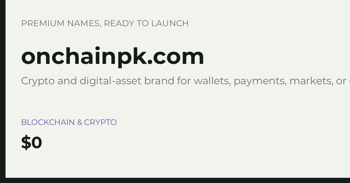 Brand preview for onchainpk.com