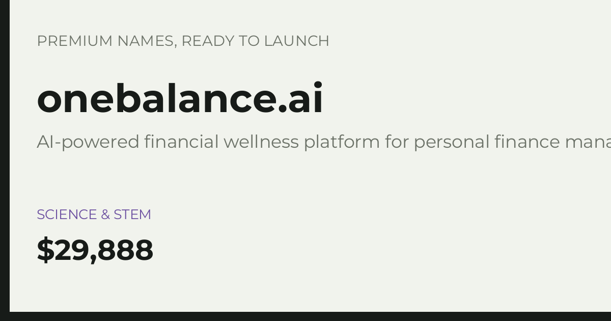Brand preview for onebalance.ai