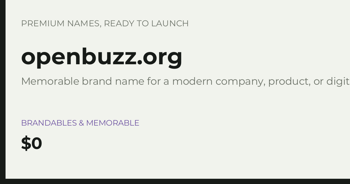 Brand preview for openbuzz.org