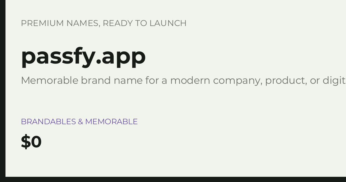 Brand preview for passfy.app