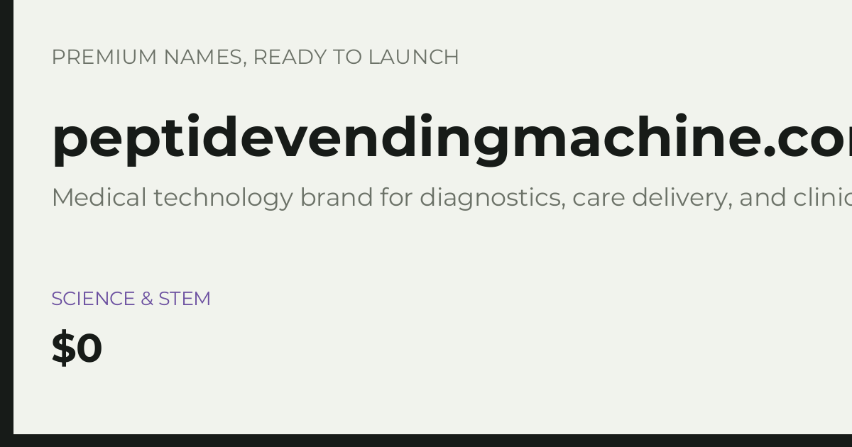 Brand preview for peptidevendingmachine.com