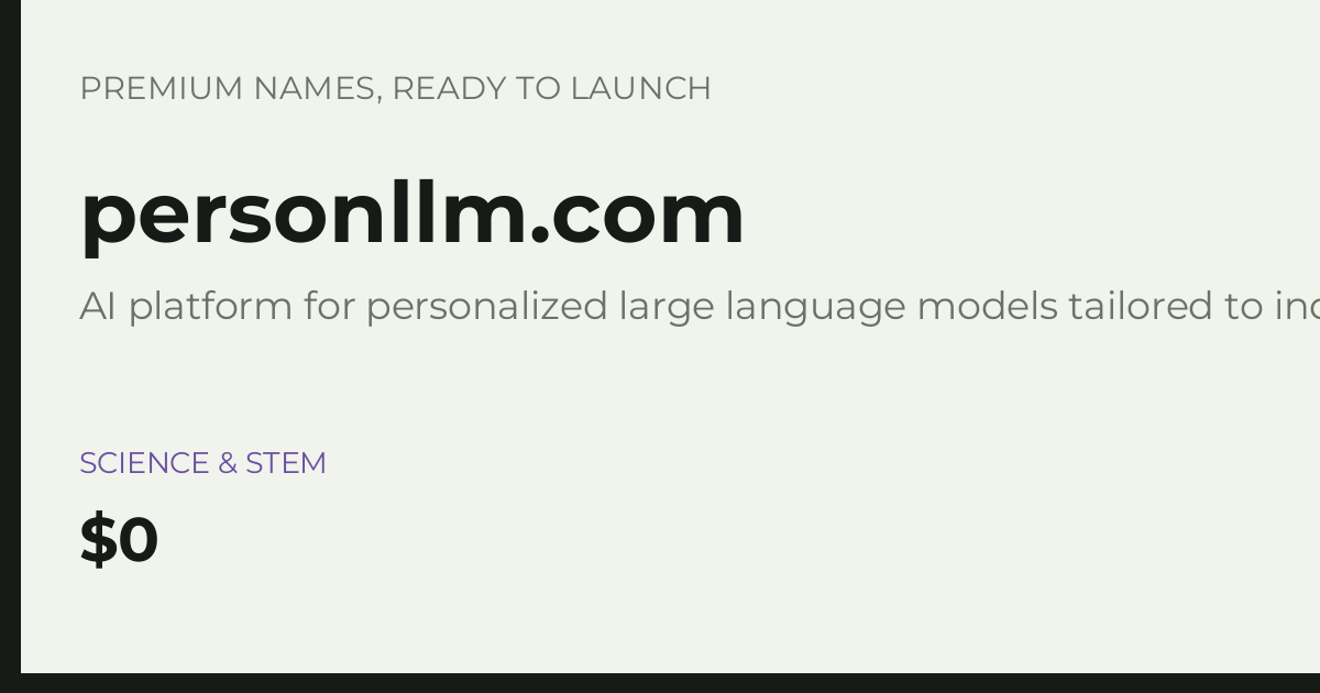 Brand preview for personllm.com