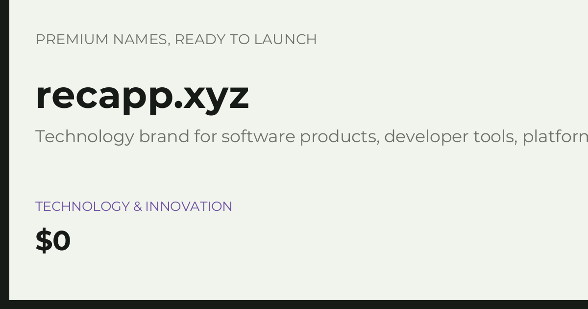 Brand preview for recapp.xyz