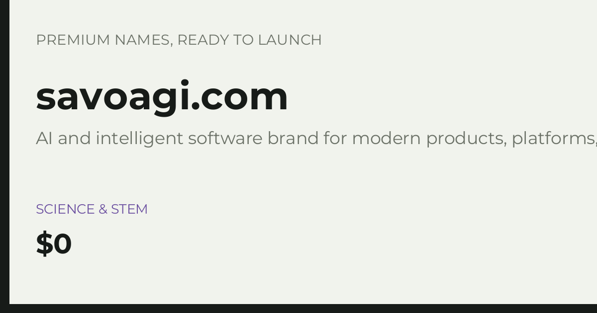 Brand preview for savoagi.com