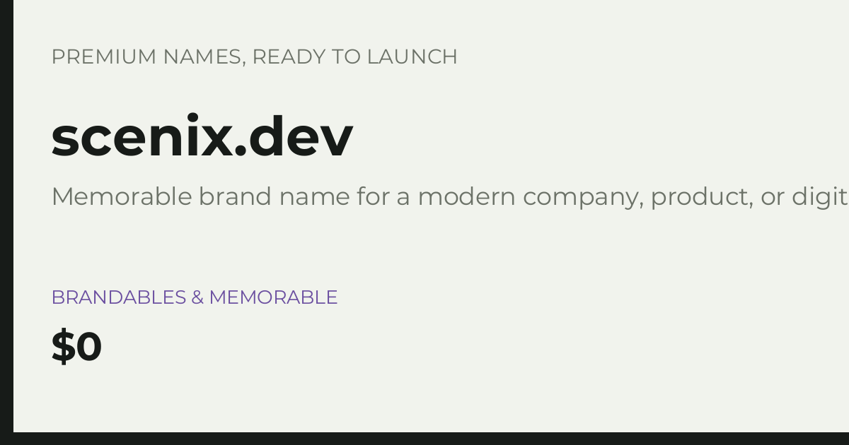Brand preview for scenix.dev