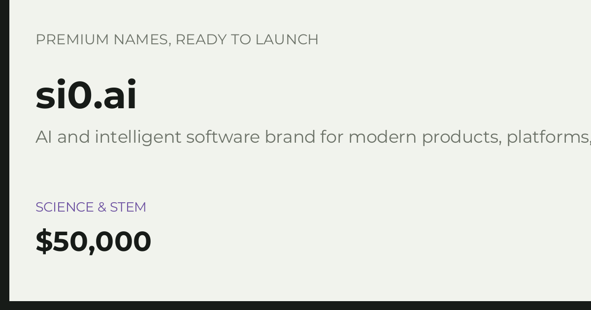 Brand preview for si0.ai