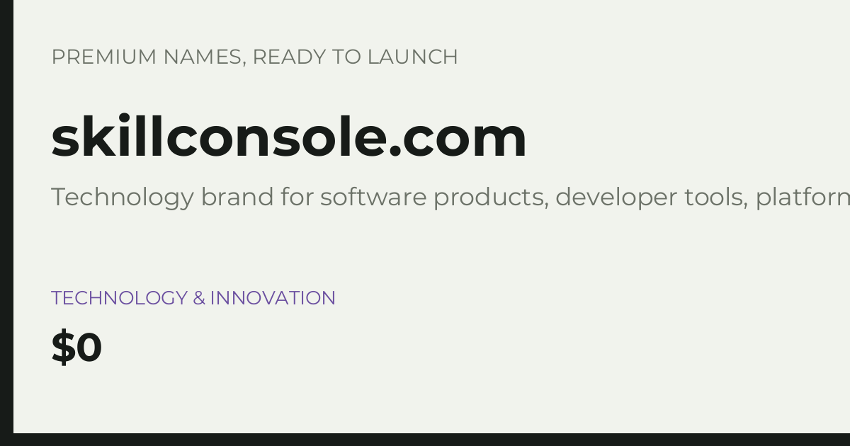Brand preview for skillconsole.com