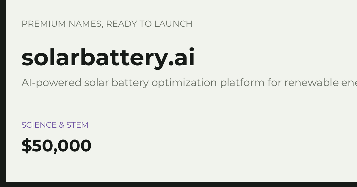 Brand preview for solarbattery.ai