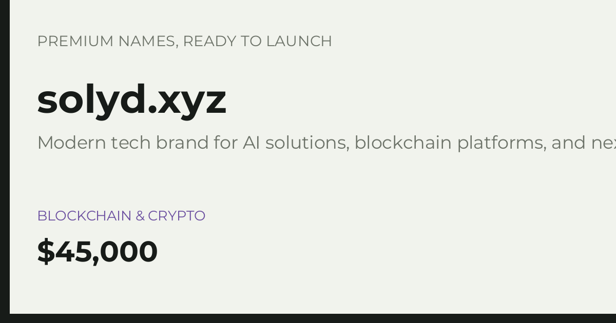 Brand preview for solyd.xyz