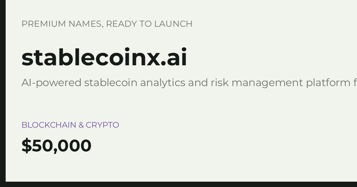 Brand preview for stablecoinx.ai