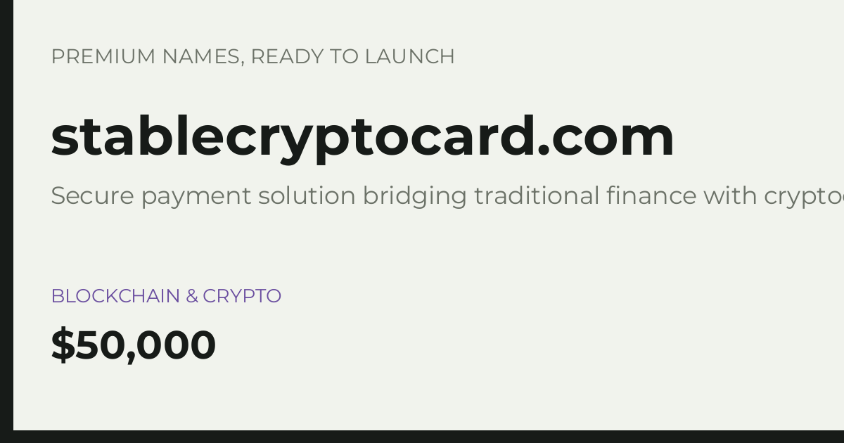 Brand preview for stablecryptocard.com