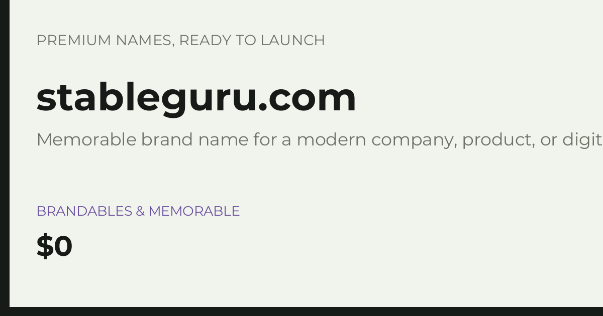 Brand preview for stableguru.com