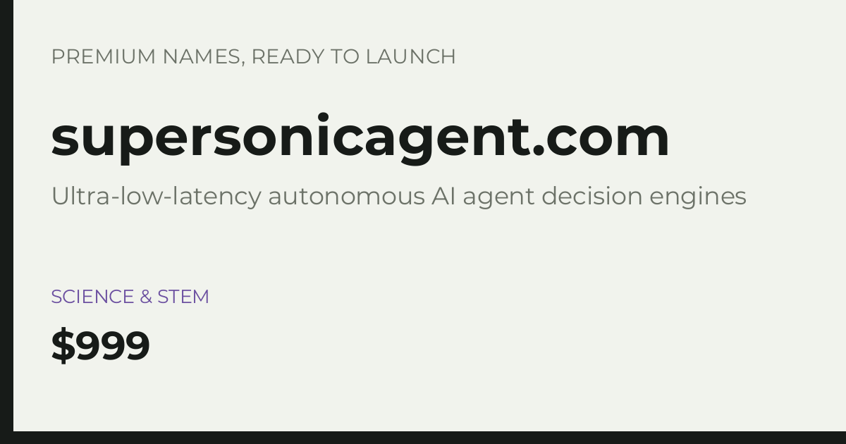 Brand preview for supersonicagent.com