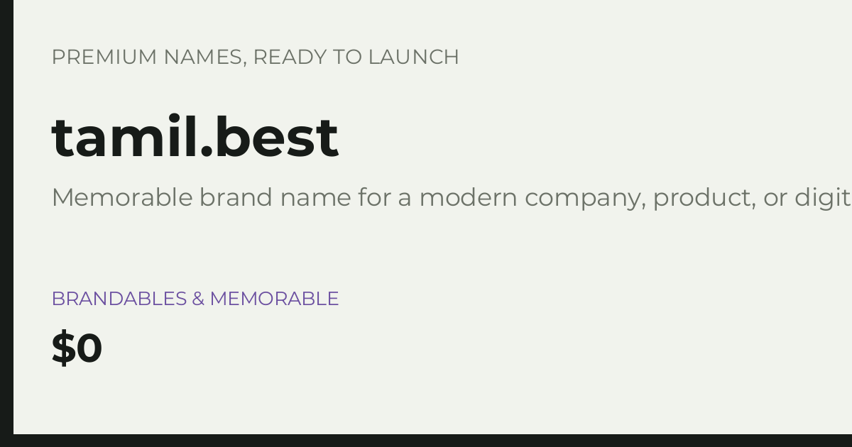 Brand preview for tamil.best