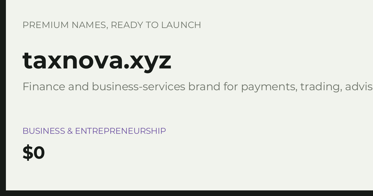 Brand preview for taxnova.xyz