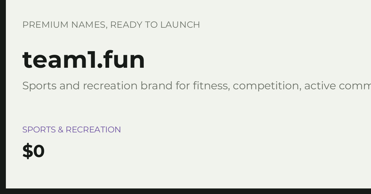 Brand preview for team1.fun