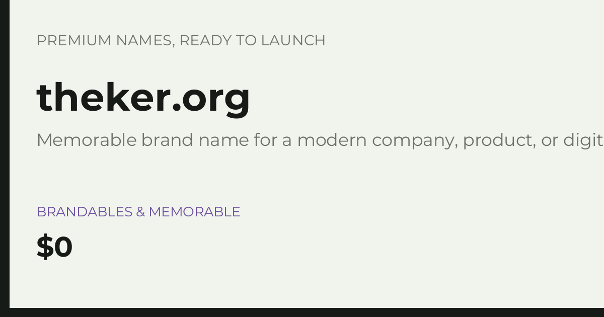 Brand preview for theker.org