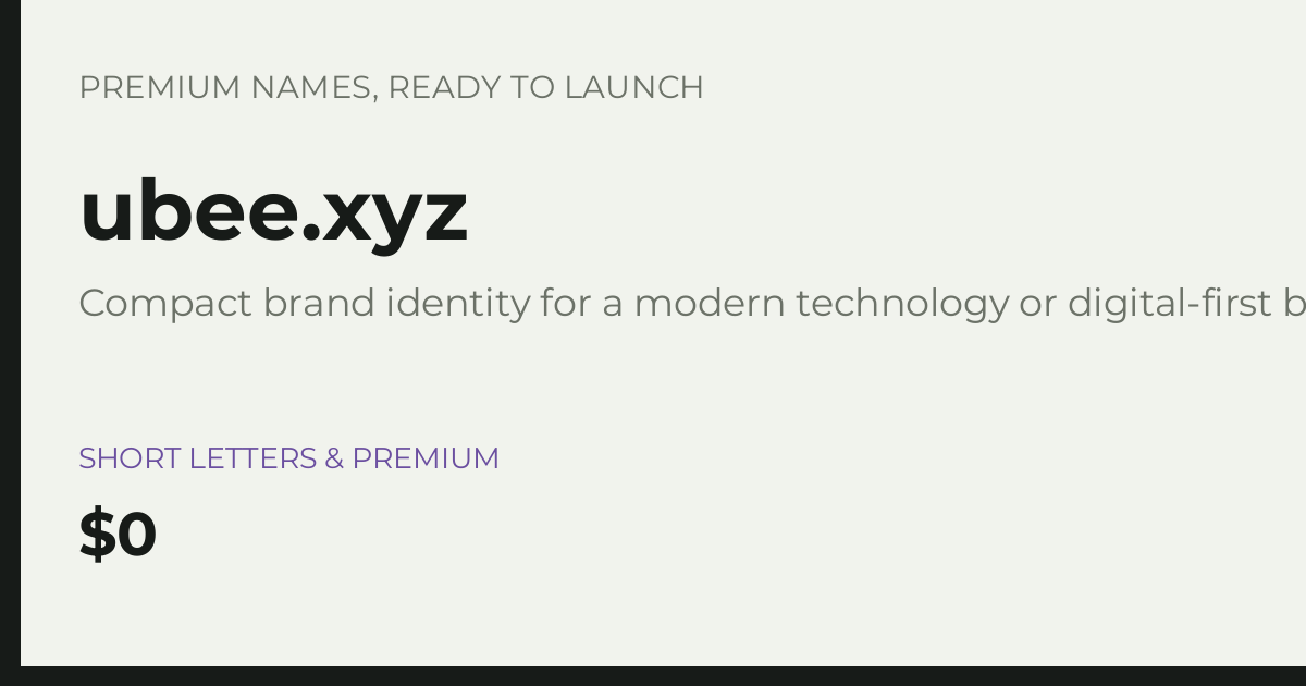 Brand preview for ubee.xyz