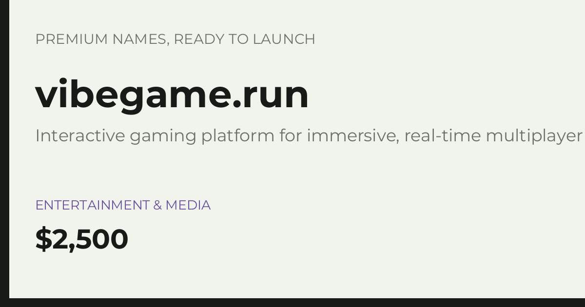 Brand preview for vibegame.run
