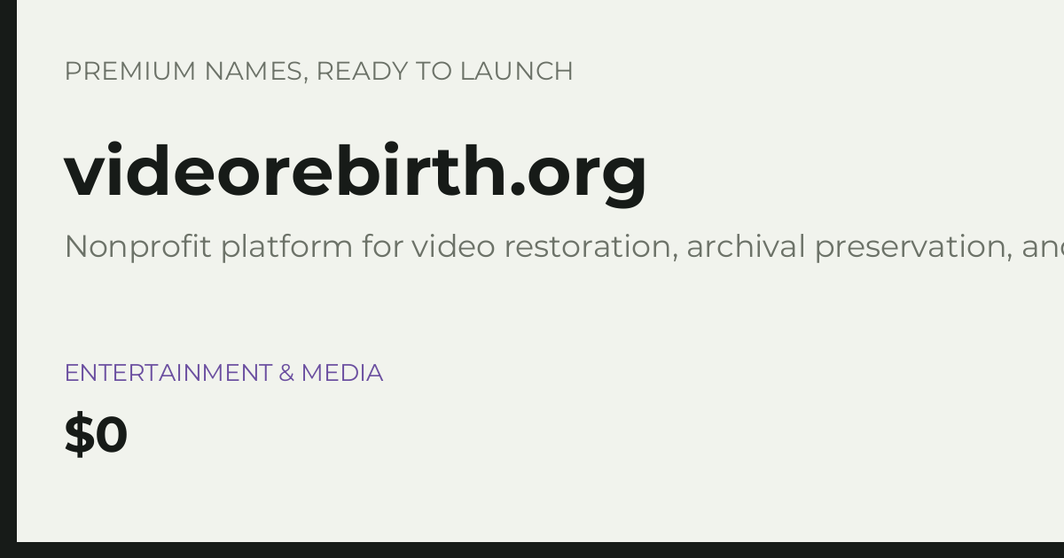 Brand preview for videorebirth.org