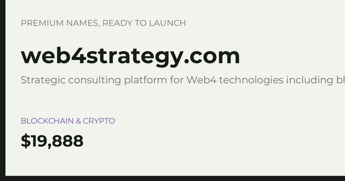Brand preview for web4strategy.com