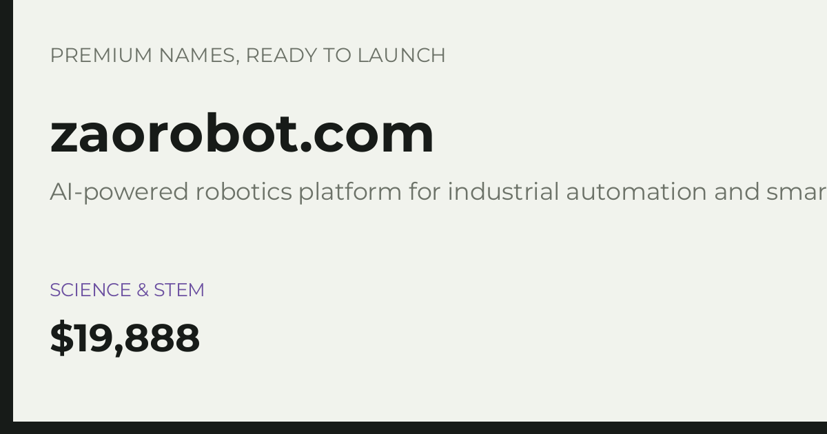 Brand preview for zaorobot.com