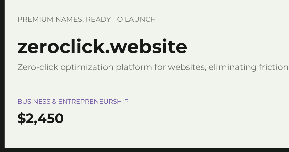 Brand preview for zeroclick.website