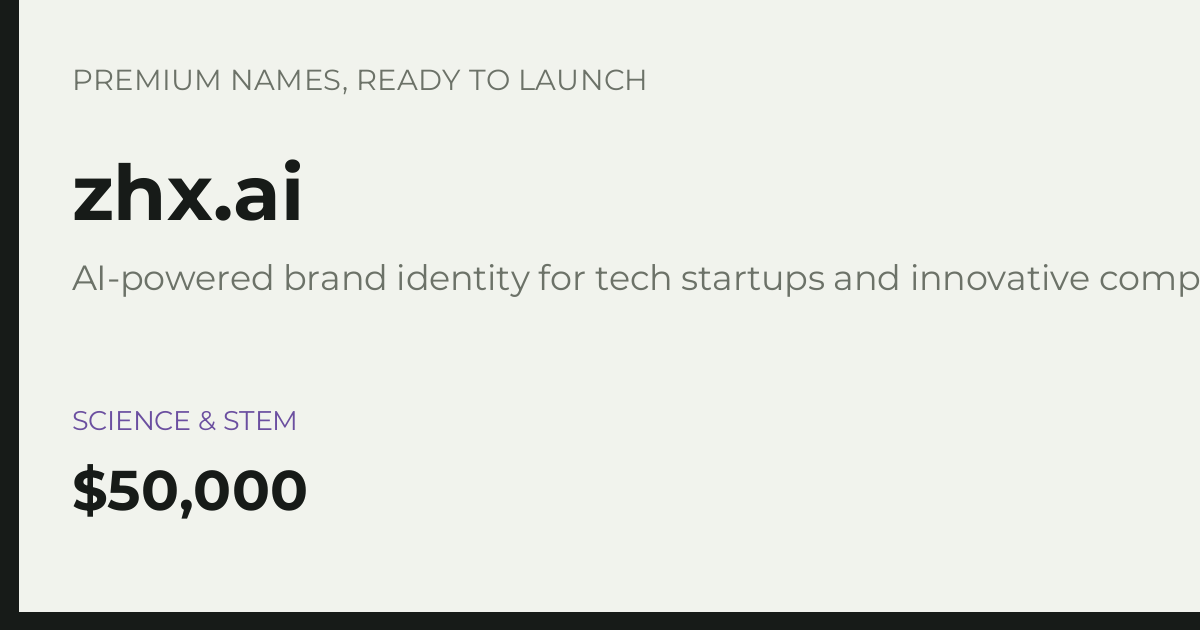 Brand preview for zhx.ai